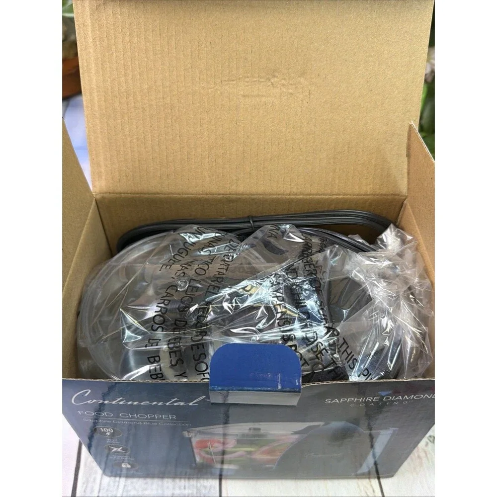 Continental Food Chopper Sapphire Diamond Blue 100W Stainless Steel Blades